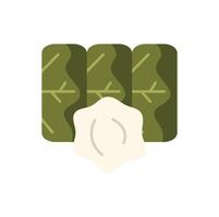 Stuffed grape leaves with yogurt sauce dolma food icon vector