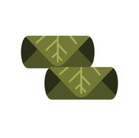 Two green dolma wrapped with grape leaves vector