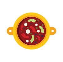 Steaming hot bowl of soup with vegetables appetising and ready to eat vector
