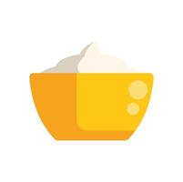 Yellow bowl overflowing with delicious whipped cream topping vector