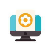 Desktop computer displaying settings configuration interface vector