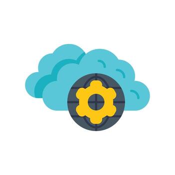 globo con engranaje representando nube informática tecnología vector