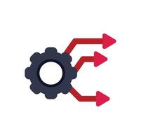 Gear generating three red arrows representing business growth vector