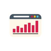 Website showing growing bar chart analytics icon vector