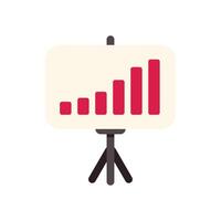 Whiteboard showing growing bar chart for business presentation vector