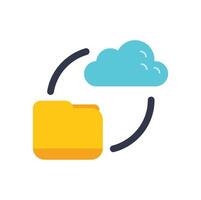 Cloud computing data storage transferring system synchronizing icon vector