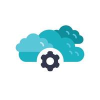 Cloud computing technology showing storage and configuration options vector