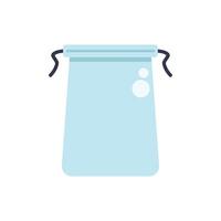 Blue cloth bag with drawstring closing standing upright vector