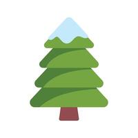 Evergreen coniferous tree covered with snow in wintertime vector