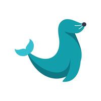 Cartoon seal posing with flippers outstretched and smiling vector