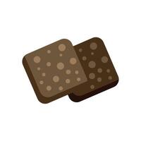 Two pieces of chocolate with nuts lying on top of each other vector