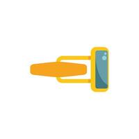 Yellow smart glasses displaying augmented reality content vector