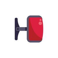 Red scooter side mirror reflecting light on white background vector