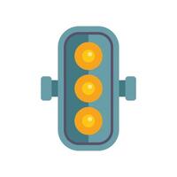 Traffic light showing yellow lights on white background vector