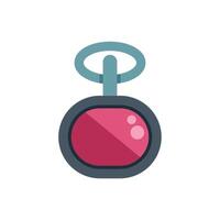 Round red gemstone pendant hanging on a string icon vector