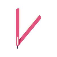 Pink straight razor open and ready for shaving vector