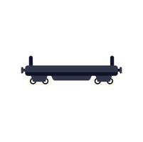 Empty freight railcar waggon standing on railway tracks vector