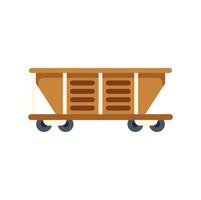 Empty mining cart standing on rails for coal transportation vector