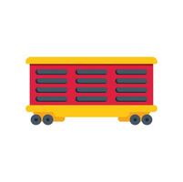 Red train wagon delivering cargo on railroad track vector