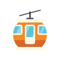 Modern round shape cable car taking passengers up the mountain vector