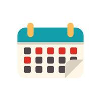 Calendar page turning showing week schedule and dates vector