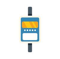 Bus stop display showing arrival time information on white background vector