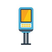Blue interactive information kiosk with blank screen displaying important information vector