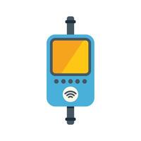 Public transportation card reader validating electronic ticket accessing subway system vector