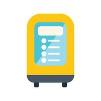 Yellow parking meter with digital display showing parking time remaining vector