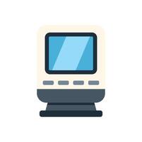 Modern high speed train front view express transportation icon vector