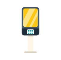 Payment terminal standing on pole showing empty screen vector