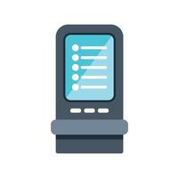 Electronic terminal is showing a list of options on its screen vector