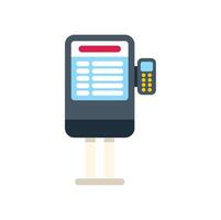 Modern self service terminal accepting client orders in fast food restaurants vector