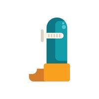 Blue asthma inhaler relieving respiratory problems vector