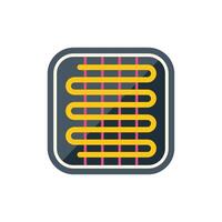 Warm floor heating system providing comfortable warmth in home vector