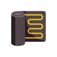 Black underfloor heating mat unrolling for floor heating system installation vector