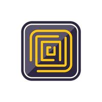 Square maze app icon representing problem solving vector