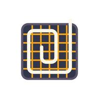 Underfloor heating system installation with pipes and a heating grid vector