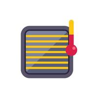 Radiator heating showing rising temperature with thermometer icon vector