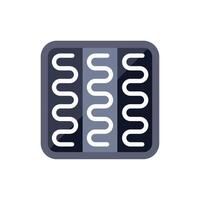 Orthopedic mattress showing filling layers icon vector