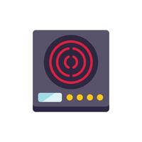 Modern induction cooktop showing heating element icon vector