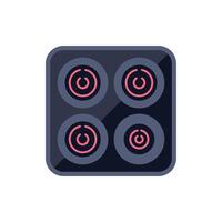 Modern induction cooktop with four burners for cooking vector