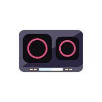 Modern induction cooktop showing two hot plates with control panel vector