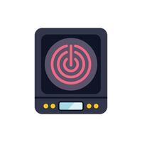 Modern induction cooker showing power on symbol displayed on white background vector