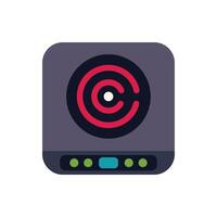 Modern induction cooker showing heating zones icon vector