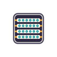 Abacus showing colorful beads for calculating operations vector