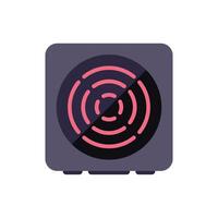 Modern induction cooker showing heating element icon vector