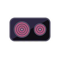 Modern induction cooktop with two burners turned on vector