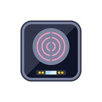 Modern induction cooker panel with touch control displaying heating zones vector