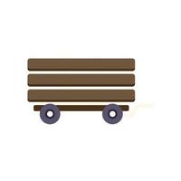 Empty wooden cart with four wheels standing still vector